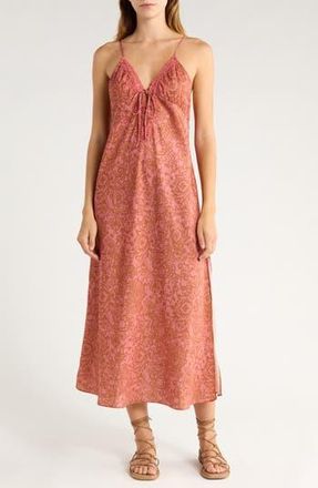 Free People Someone Like You Midi Slipdress in Coral Combo at Nordstrom Rack, Size X-Small