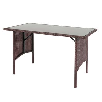 Hhg Nunca Usado] Mesa De Comedor De Polirrat&aacute;n Hhg 794, Mesa De Comedor Mesa De Jard&iacute;n, Catering 112x60cm, Marr&oacute;n