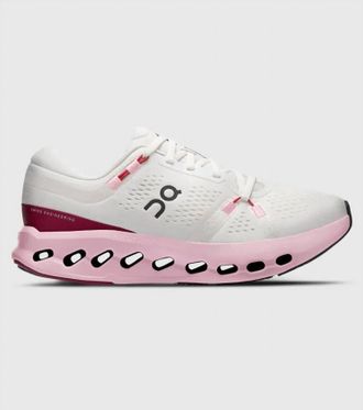 On Running Womens Cloudsurfer 2 Sneaker In Ivory/peony