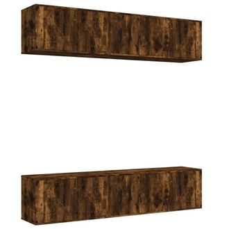 Berkfield Home 6 Piece TV Cabinet Set Smoked Oak Engineered Wood in Brown