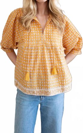 Marea Steph Marigold Thistle Top In Yellow