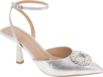 BCBGeneration Ipany Ankle Strap Metallic Pump in Silver at Nordstrom, Size 8.5
