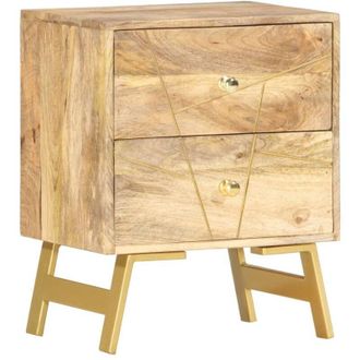 vidaXL Comodino 40x30x50 cm in Legno Massello di Mango vidaXL