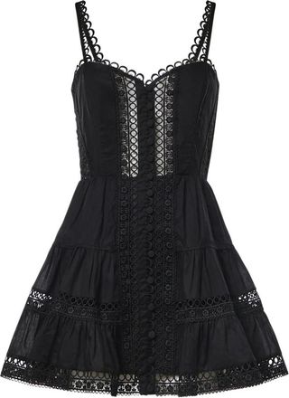 Charo Ruiz Ibiza Lenora Short Dress - Dames - Korte kleedjes - Zwart - L - Katoen - Kleedjes
