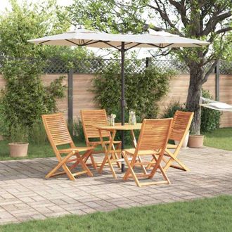 vidaXL Vidaxl Conjunto De Comedor De Jard&iacute;n 5 Pcs Marr&oacute;n