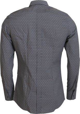 Dolce & Gabbana Mens Gray Brown Gold Slim Fit Dress Formal Shirt Cotton