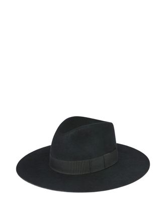 Nina Ricci felted fedora hat - women - Virgin Wool/Cotton - 56 - Black