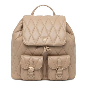Twinset Backpacks, female, Beige, Size: ONE SIZE Quilted Backpack with Pockets