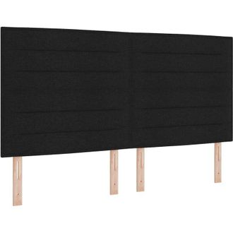 vidaXL LED Box Spring Bed with Mattress Black 180 x 200 cm Fabric vidaXL