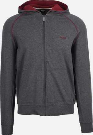 HUGO BOSS Mens Boss Black Mix & Match Lounge-wear Full Zip Charcoal - Grey - Size: 42