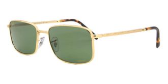 Ray-Ban Polarized Dark Green Rectangular Unisex Sunglasses RB3717 9196P1 57
