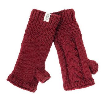 Nirvanna Designs Cable Handwarmers in Burgundy at Nordstrom