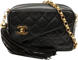 Chanel Pre-owned Crossbody Tas - Dames - Vintage Schoudertas - Zwart - ONE Size - Leer - Vintage
