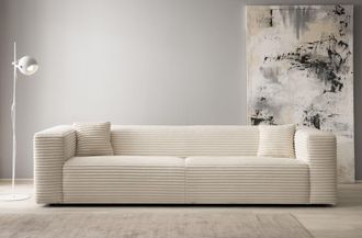 HOME AFFAIRE 3-Sitzer »BAKELS, Couch in Cord oder Boucle-Stoff, Sofa im modernen Design« bequemer Sitzkomfort,in 2 Stoffen und 8 Farben lieferbar