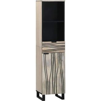 vidaXL Vidaxl - Gabinete De Ba&ntilde;o Con Caj&oacute;n Marr&oacute;n, Negro 38 X 33 X 160 Cm