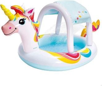 Trade Shop Trade Shop - Piscina Spruzzo Baldacchino Forma Unicorno Gonfiabile 254x132x109cm Bambini 58435