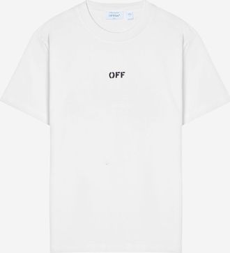 Off-white T-Shirt aus cremefarbener Baumwolle mit Logo