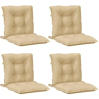 vidaXL Cojines Silla Respaldo Bajo 4 Ud Tela Beige Melange 100x50x7 Cm Vidaxl