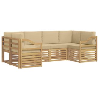vidaXL Conjunto De Sof&aacute; Seccional 6 Pcs Y Beige 245 X 126,5 X 73 Cm Vidaxl
