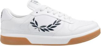 Fred Perry B300 Textured Leather White Sneakers