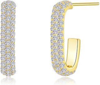 Lafonn Simulated Diamond Paper Clip Hoop Earrings in Gold at Nordstrom Rack