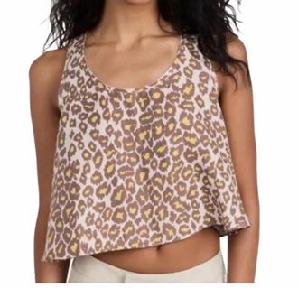 Raquel Allegra Hannay Tank Top In Leopard Print