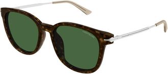 Montblanc MB0304SA 002 Havana/Silver/Green