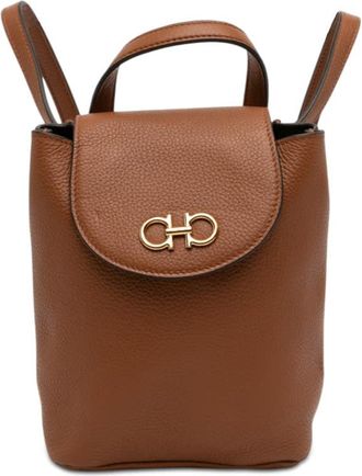 Ferragamo Pre-owned Ferragamo Mini Leather Double Gancini Backpack Ladies 7ECCQ8EGFQDX8JXF