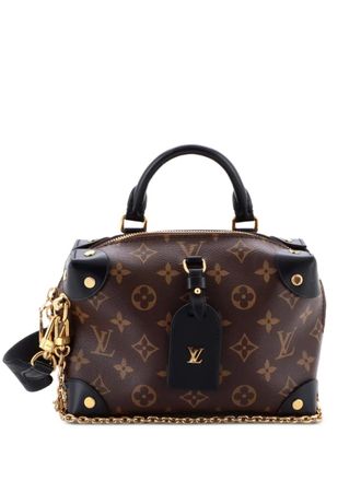Louis Vuitton Petite Malle Souple Handbag Monogram Canvas with Leather shoulder bag - Black