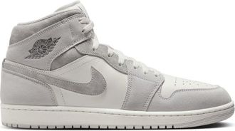 Nike Jordan Mens AJ 1 Mid SE - Basketball Shoes White/Grey Size 08.0