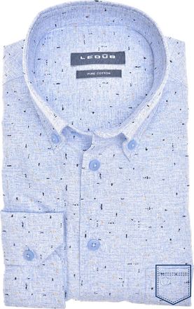 Led&ucirc;b Business overhemd Ledub Modern Fit New lichtblauw geprint
