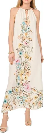 Vince Camuto Floral Print Sleeveless Maxi Dress in Antique White at Nordstrom, Size X-Small P