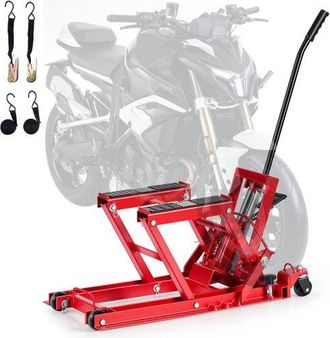 OEM Elevador Hidr&aacute;ulico De Motocicletas Capacidad De Carga De 680 Kg, Plataforma Elevadora Para Motocicletas Con 4 Ruedas, Elevaci&oacute;n De 115-385 Mm, Soport