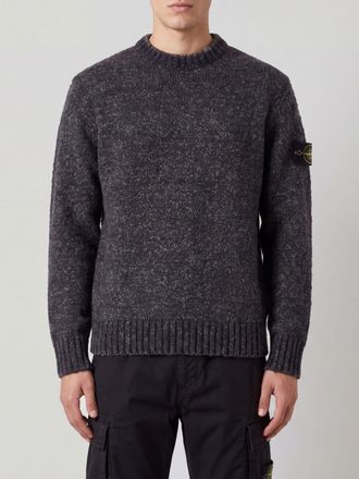Stone Island Crewneck Sweater in Wool Blend with Compass Logo Patch