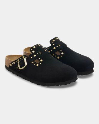 Birkenstock Womens Boston Black Clogs in Suede - Size UK 7.5