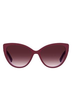 Love Moschino 57mm Gradient Cat Eye Sunglasses in Cherry at Nordstrom Rack