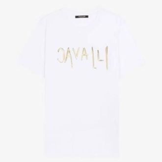 Roberto Cavalli Logo Print Slim-Fit Cotton T-Shirt, Size X-Small