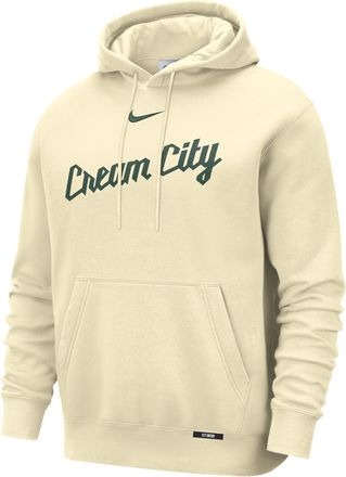 Nike Milwaukee Bucks City Edition Nike Mens Basketball Club Pull-Over Hoodie in Brown | HQ5552-280