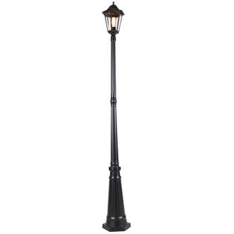 QAZQA Cl&aacute;sico/antiguo Linterna Inteligente De Exterior Negra 200 Cm Ip44 Con Wifi St64 - Havana Acero Inoxidable /vidrio Alargada Adecuado Para Led Max. 1 X