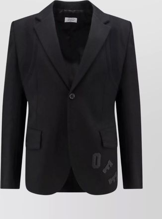 Off-white virgin wool single-breasted blazer
