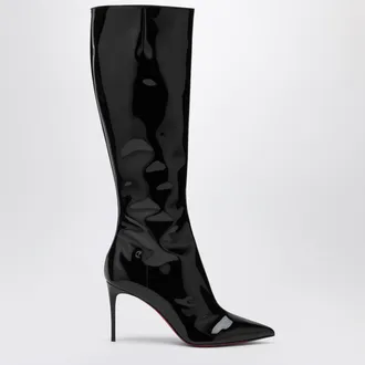 Christian Louboutin High Black Patent Leather Boot
