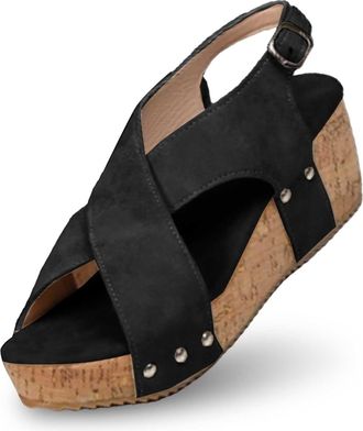 Generic 2026 Women Slippers Womens Summer Fashion Platform Sandals Temperament Non Slip Shoes (Black, 5.5)