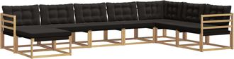vidaXL Conjunto De Sof&aacute;s De Exterior 8 Uds. Blanco Y Negro Vidaxl
