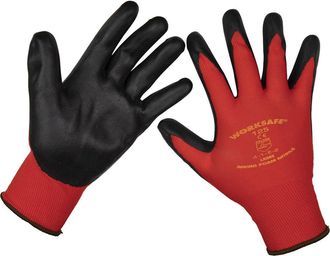 Loops 120 PAIRS Flexible Nitrile Foam Palm Gloves - Large - Abrasion Resistant Safety