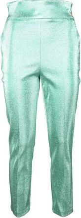 Elisabetta Franchi Metallic Trousers - Aqua Green