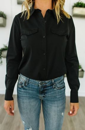 Lyss&eacute; Brinkley Button Down Shirt In Black