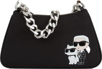 Karl Lagerfeld k/ikonik 2.0 nylon sm chain sb Nero - Dames - Handtassen - Zwart - ONE Size - Nylon - Tassen