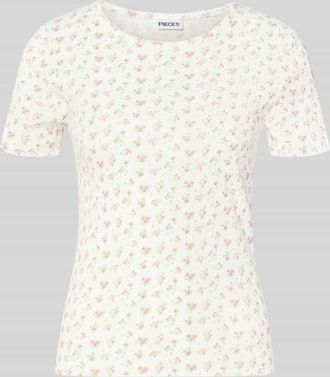 Pieces Slim Fit T-Shirt aus reiner Baumwolle Modell TURIEL in Weiss, Gr&ouml;&szlig;e XL