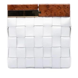 Bottega Veneta Pre-owned Clutches, female, White, Size: ONE SIZE Pre-owned Snap Clutch