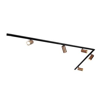 QAZQA Moderno Sistema De Iluminaci&oacute;n De Riel Moderno Con 5 Focos Bronce Oscuro 1-fase Gu10 70mm - Iconic Jeana Luxe Acero /pl&aacute;stico Adecuado Para Led Max. 5